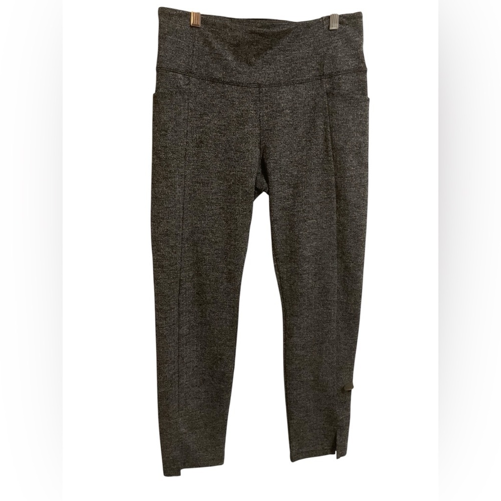 Athleta Herringbone Leggings Gray M High Rise Stretch Casual Work Pants